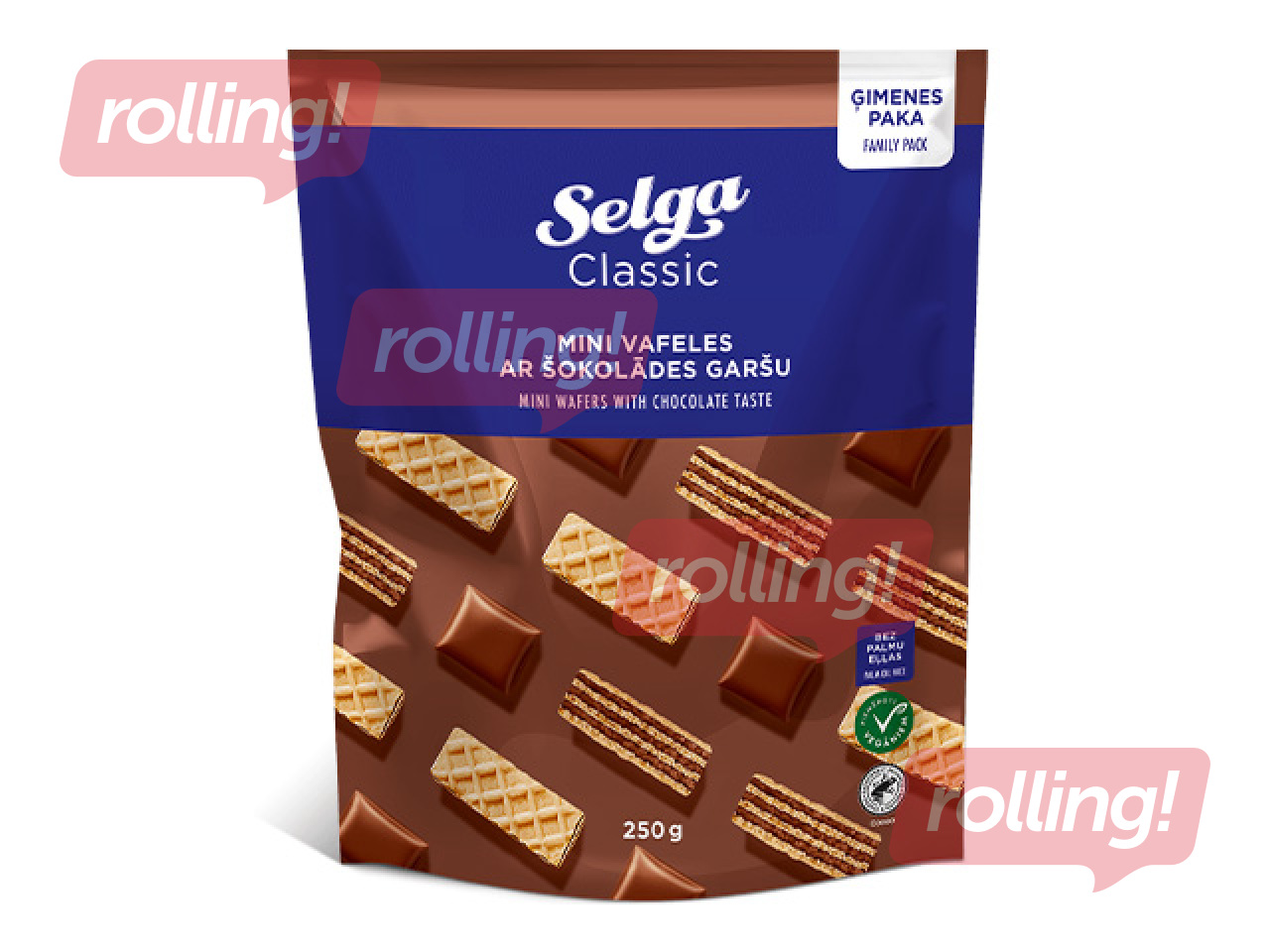 Mini vahvlid Selga, šokolaadi, 250g