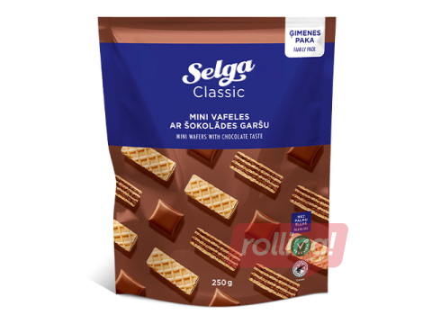 Mini Wafers Selga, Chocolate, 250g