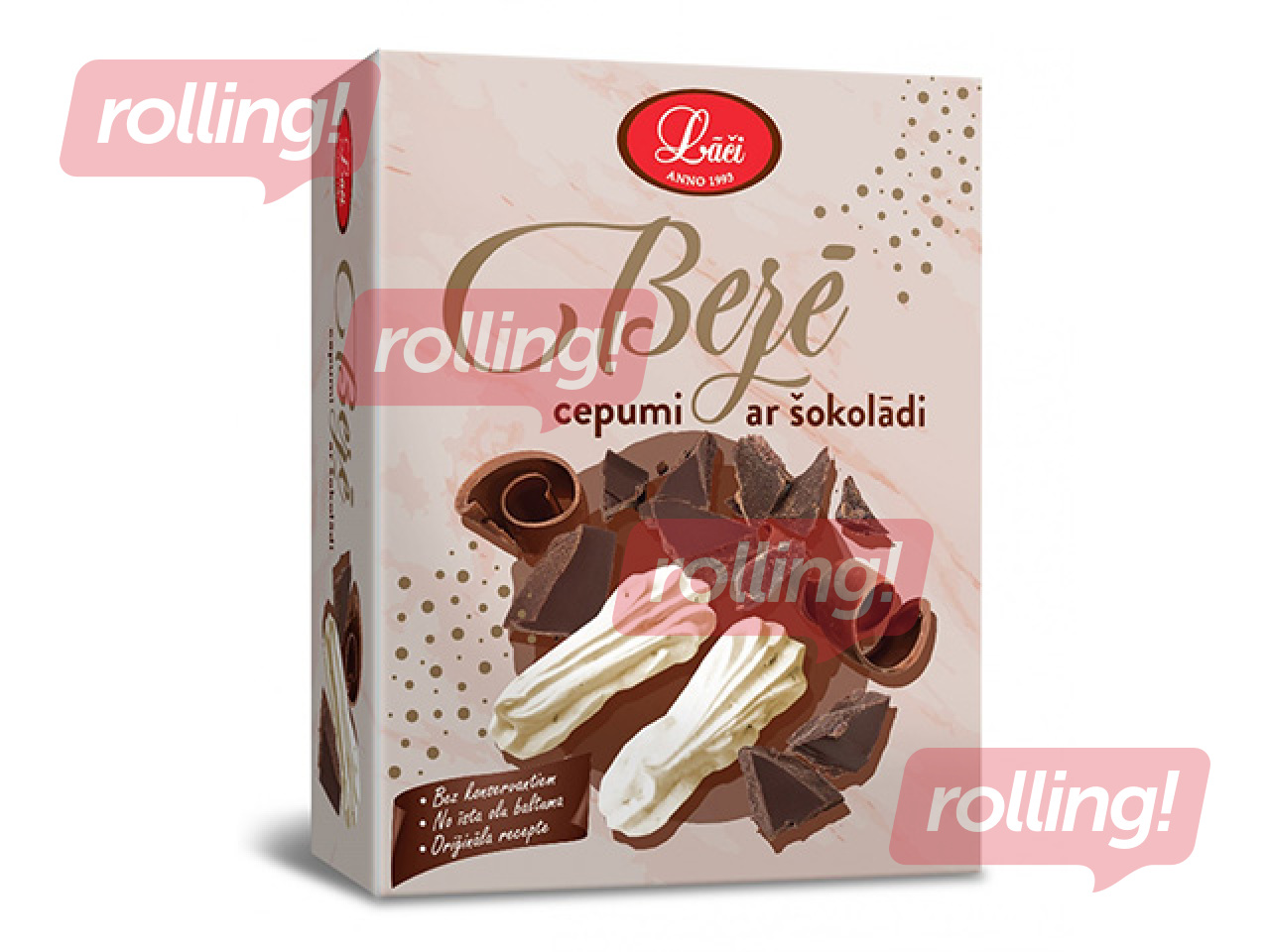 Küpsised Lāči, besee, šokolaadiga, 60g