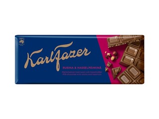 Chocolate milk with nuts and raisins, Karl Fazer, 200 g