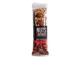 Bar Nuts & Berries BIO, dark chocolate sour cherries, 40g 