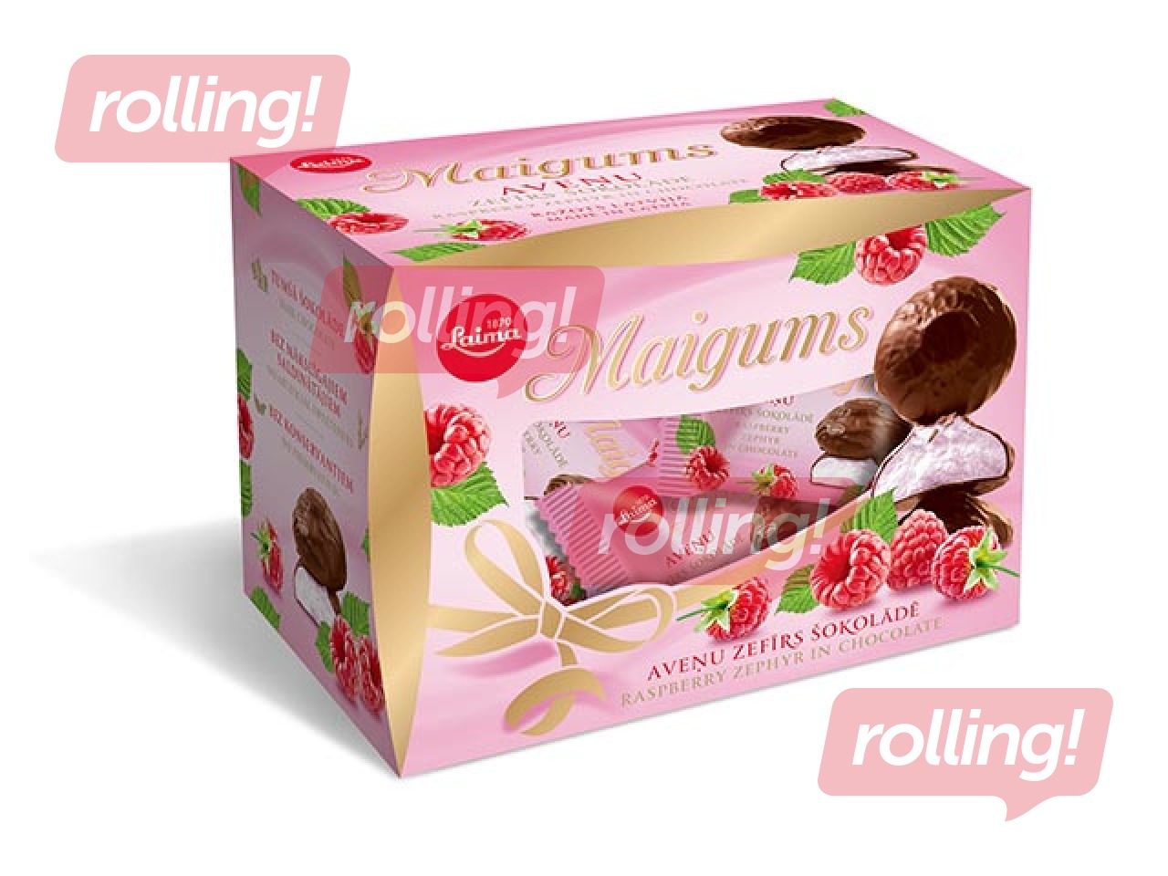 Vaarika sefiir šokolaadis, kinkekarbis Laima, 185g