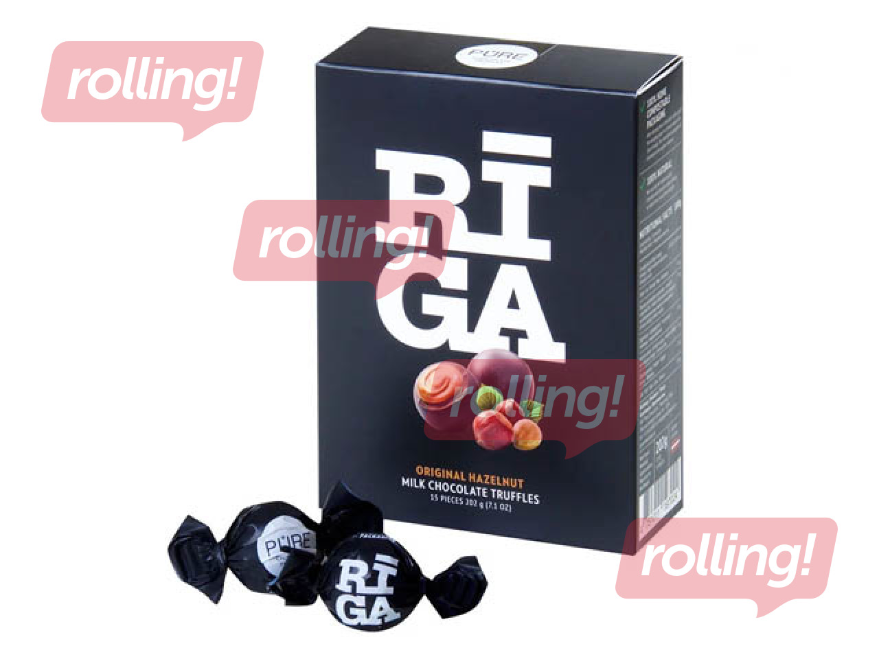 Piimašokolaadi trühvlid Pure Chocolate sarapuupähkli ja biskviitkreemi täidisega, 202g