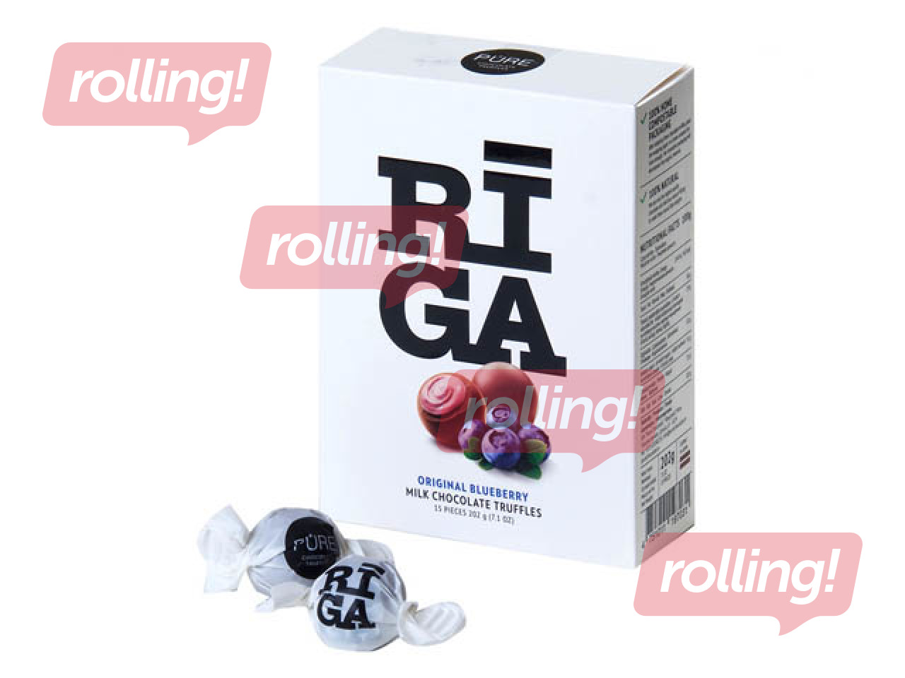 Piimašokolaadi trühvlid Pure Chocolate mustikajogurti kreemitäidisega, 202g