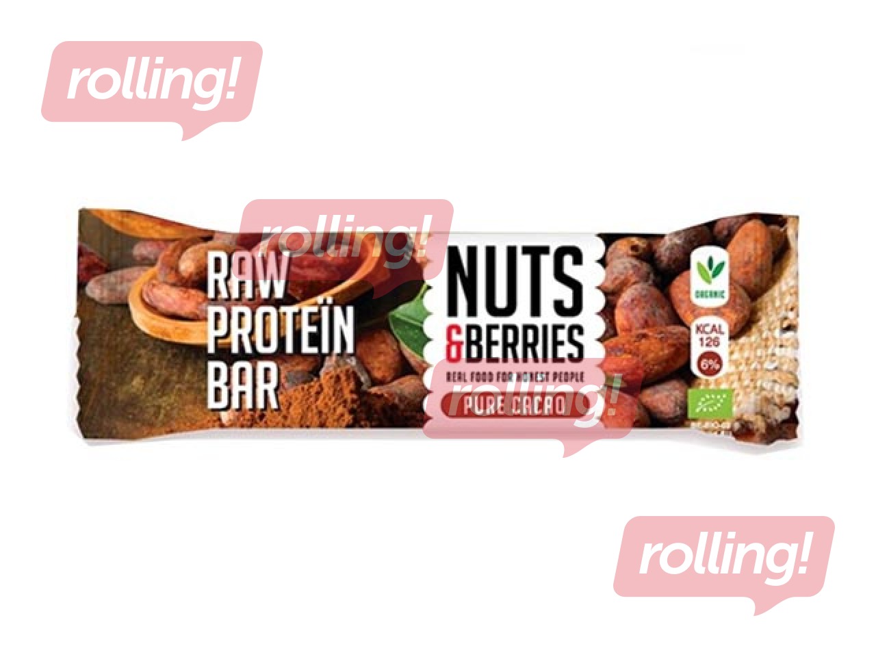 Batoniņš Raw Protein, kakao Bio, 30g