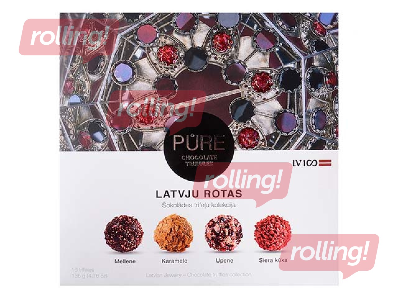 Šokolādes trifeļu kolekcija Pure Chocolate Rotas 16, 135g