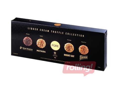 Коллекция трюфелей с кремом из шоколада и крепкого алкоголя Pure Chocolate, 140г