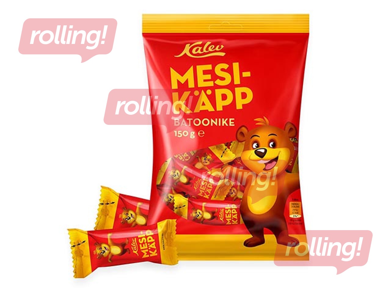 Kommid Kalev, Mesikäpp, kakaobatoonike vahvliga, 150g