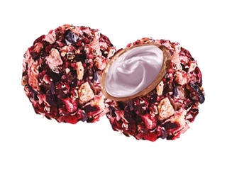Milk shock. truffles Pure Chocolate with blackcurrant cream filling. and currant decor, 600 g