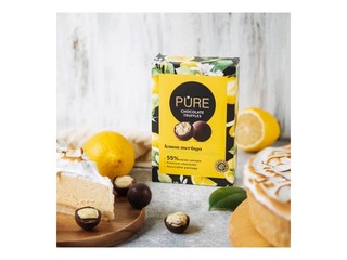 Tume šokolaadi trühvlid Pure Chocolate sidruni-beseekreemi täidisega, 148 g