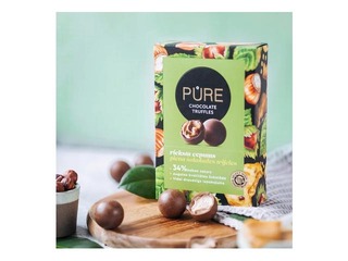 Piimašokolaaditrühvlid Pure Chocolate pähkliküpsisekreemi täidisega, 148 g