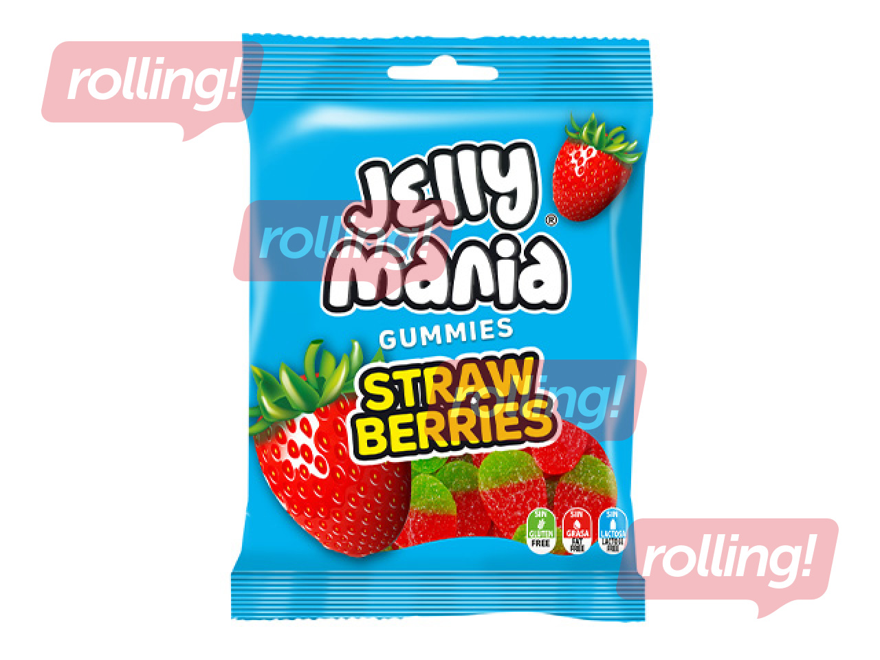 Tarretiskompvekid Jelly Mania, Strawberries, 100g