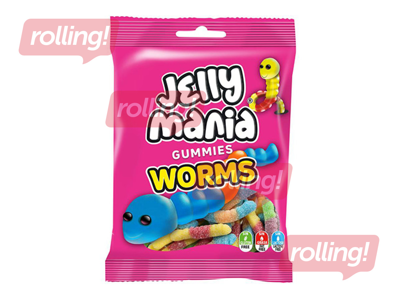Tarretisekompvekid Jelly Mania, Worms, 100g