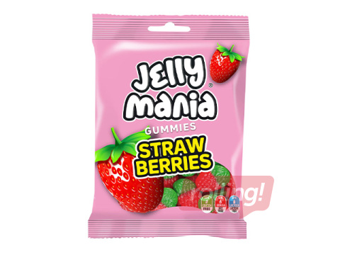Tarretisekommid Jelly Mania, Strawberries, 100g