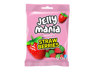 Tarretisekommid Jelly Mania, Strawberries, 100g