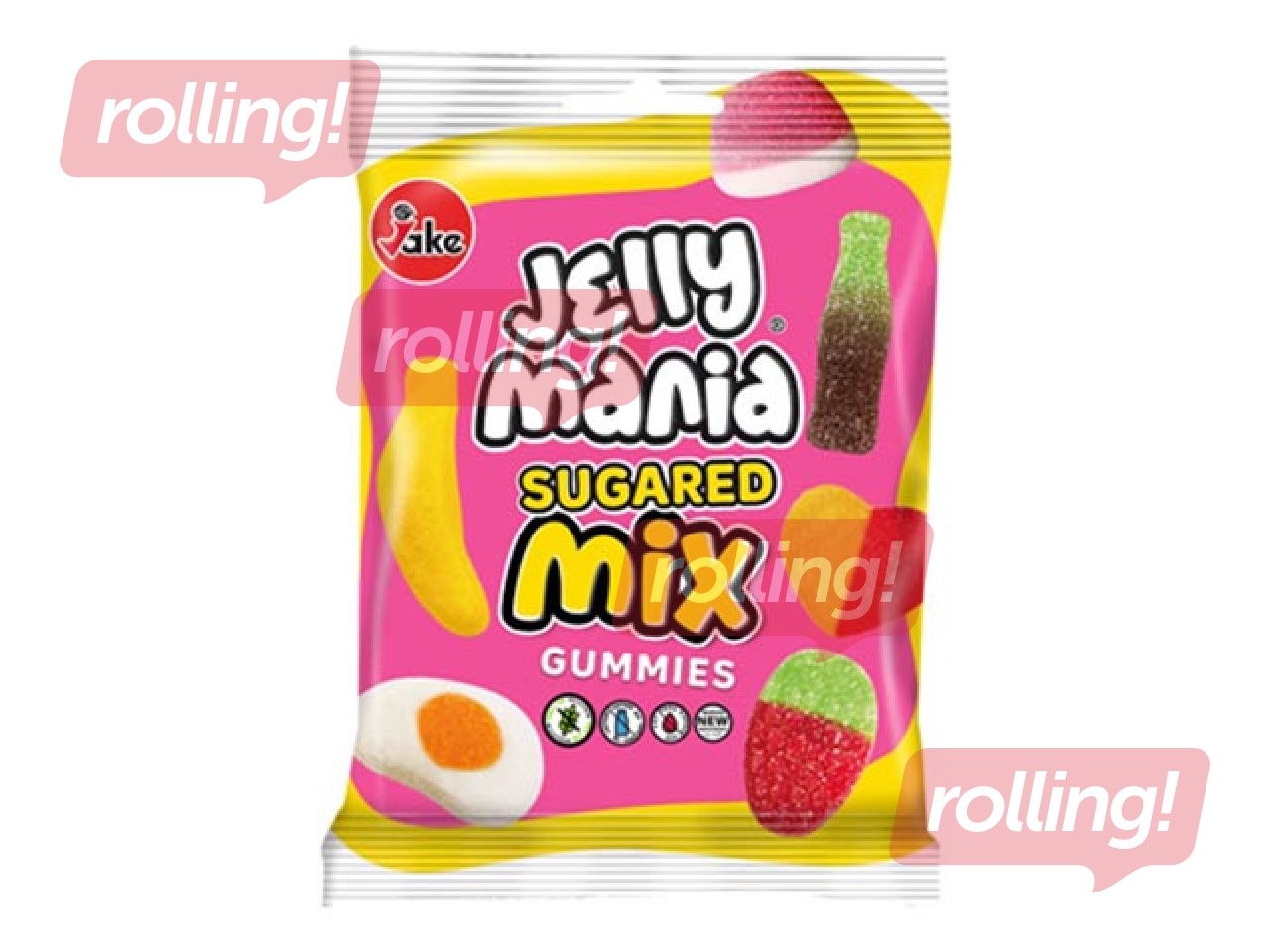 Tarretisekommid Jakes Sugared Mix, 100 g