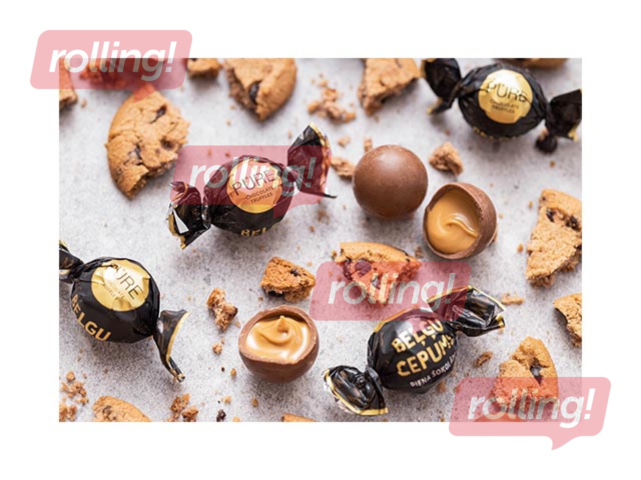 Piimašokolaadid trühvlid Pure Chocolate belgia biskviitkreemi täidisega, 1 kg