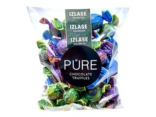 Pure Chocolate piimašokolaadi trüflid (karamell, sarapuupähkel, mustikajogurt), 500 g