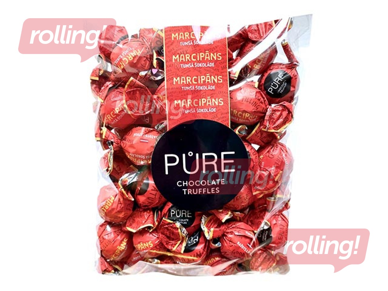 Pure Chocolate šokolaaditrühvlid martsipanikreemi täidisega, 500 g