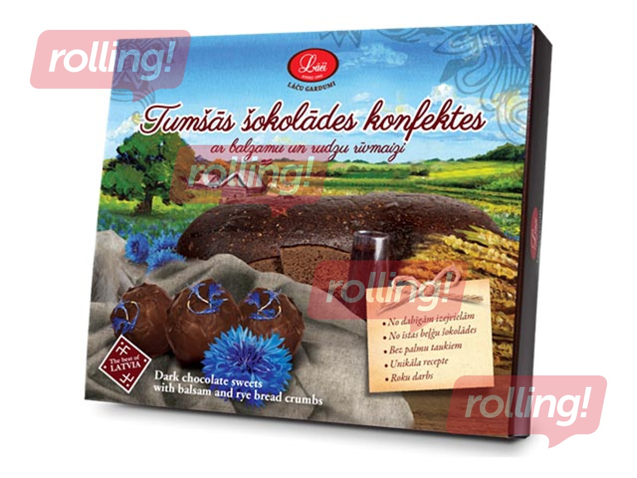 Конфеты из темного шоколада с бальзамом и ржаными сухарями, 160 г