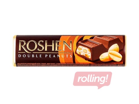 Double Peanuts Milk Chocolate with peanut cream, Roshen, 38g
