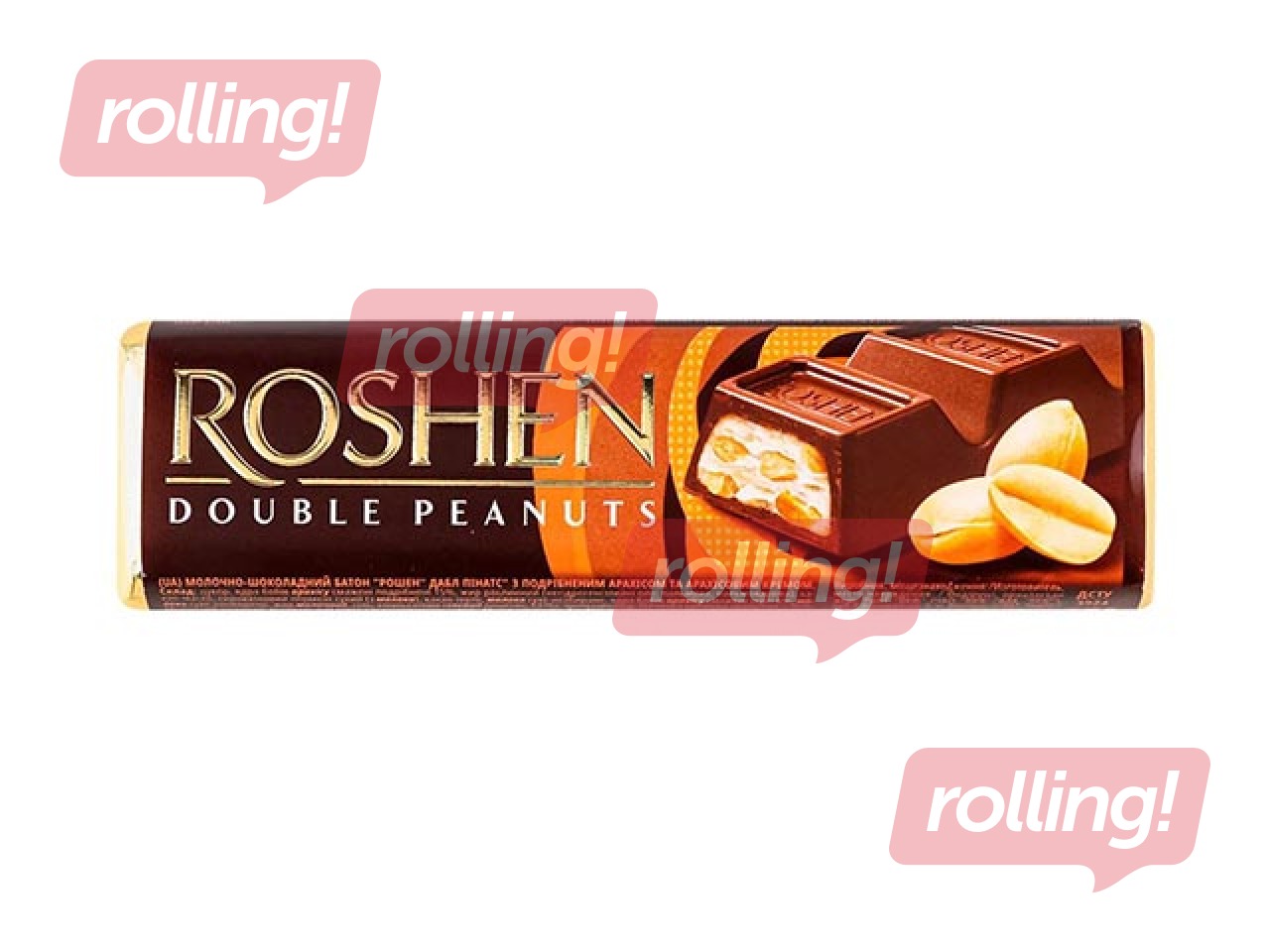Double Peanuts Milk Chocolate with peanut cream, Roshen, 38g