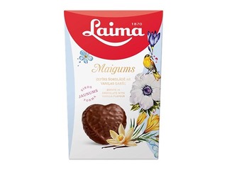 Sirdsformas zefīrs tumšajā šokolādē ar vaniļas garšu Laima, Maigums, 135g