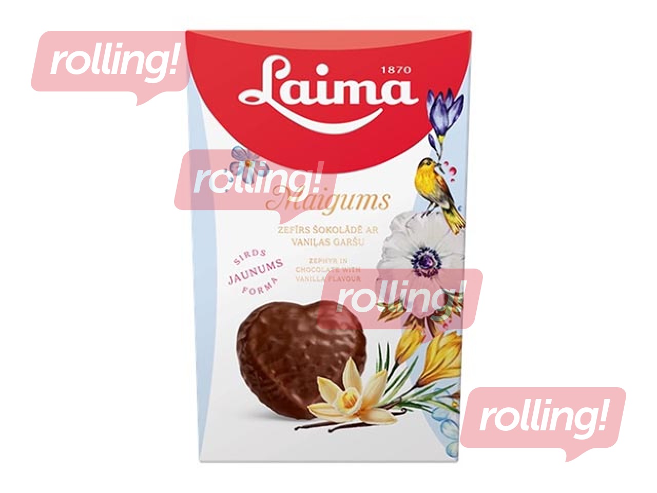 Südamekujulised vahukommid tumedas šokolaadis vanilje maitsega Laima, Maigums, 135g
