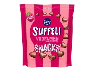 Corn snack Fazer, Suffeli Snacks, with raspberry flavor, 140g