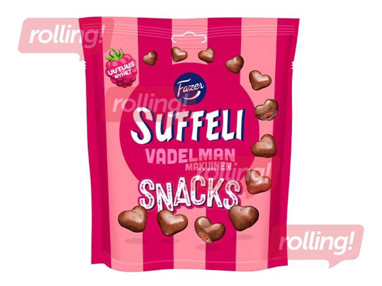 Corn snack Fazer, Suffeli Snacks, with raspberry flavor, 140g