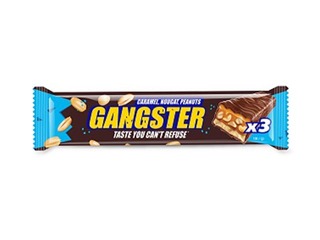 Шоколадный батончик Gangster, с арахисом, нугой и карамелью, 100г