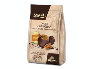 Piena šokolādes oliņas ar karameļu pildījumu, Zaini, 128g