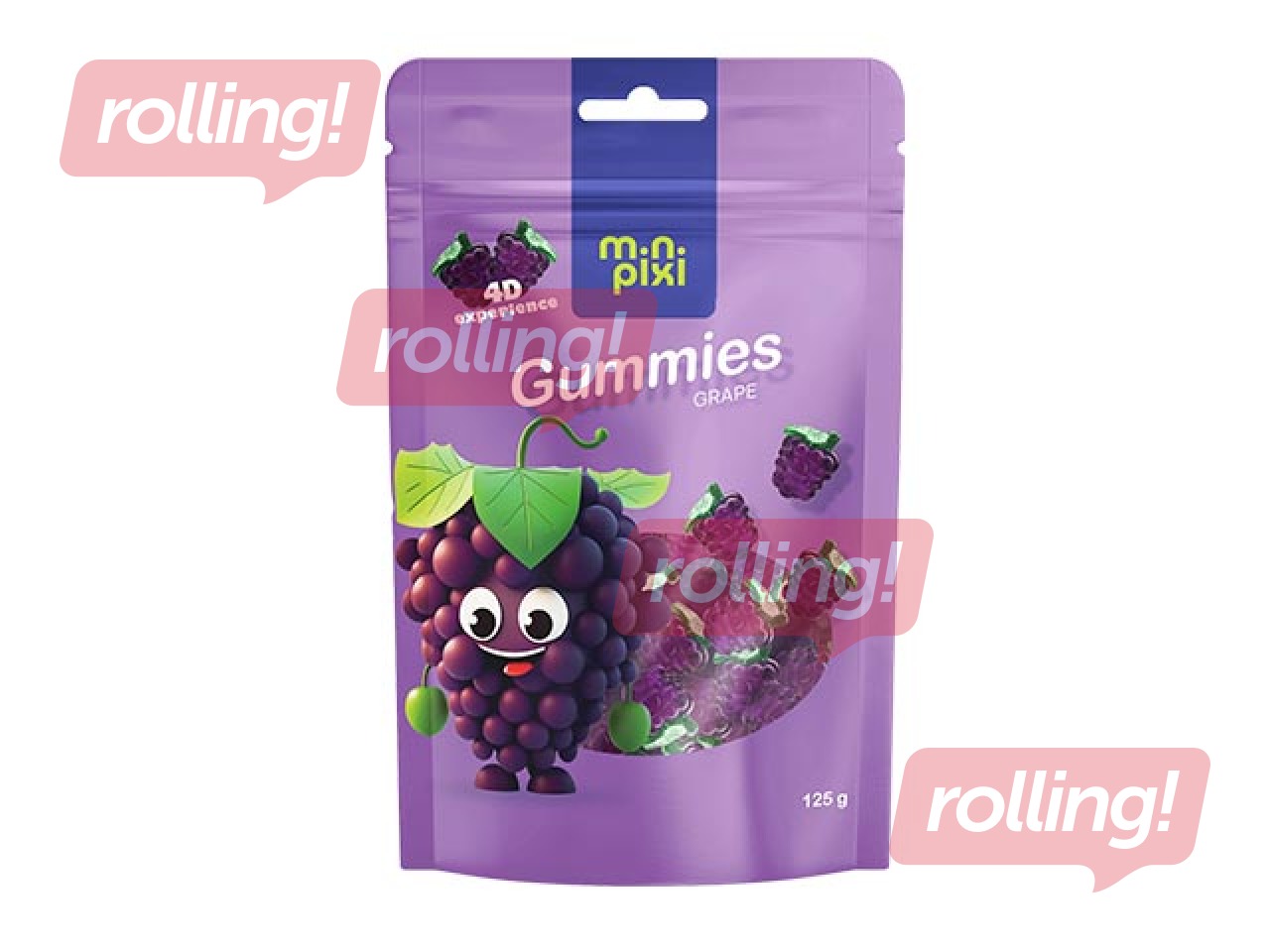 Želeekommid, MiniPixi, viinamarjamaitselised, 130g