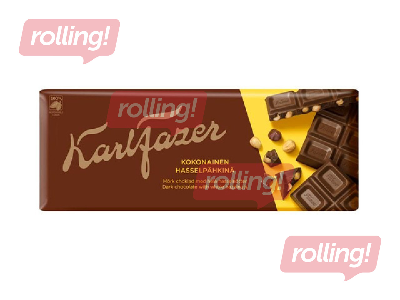 Šokolāde Karl Fazer, tumšā, ar lazdu riekstiem, 200g
