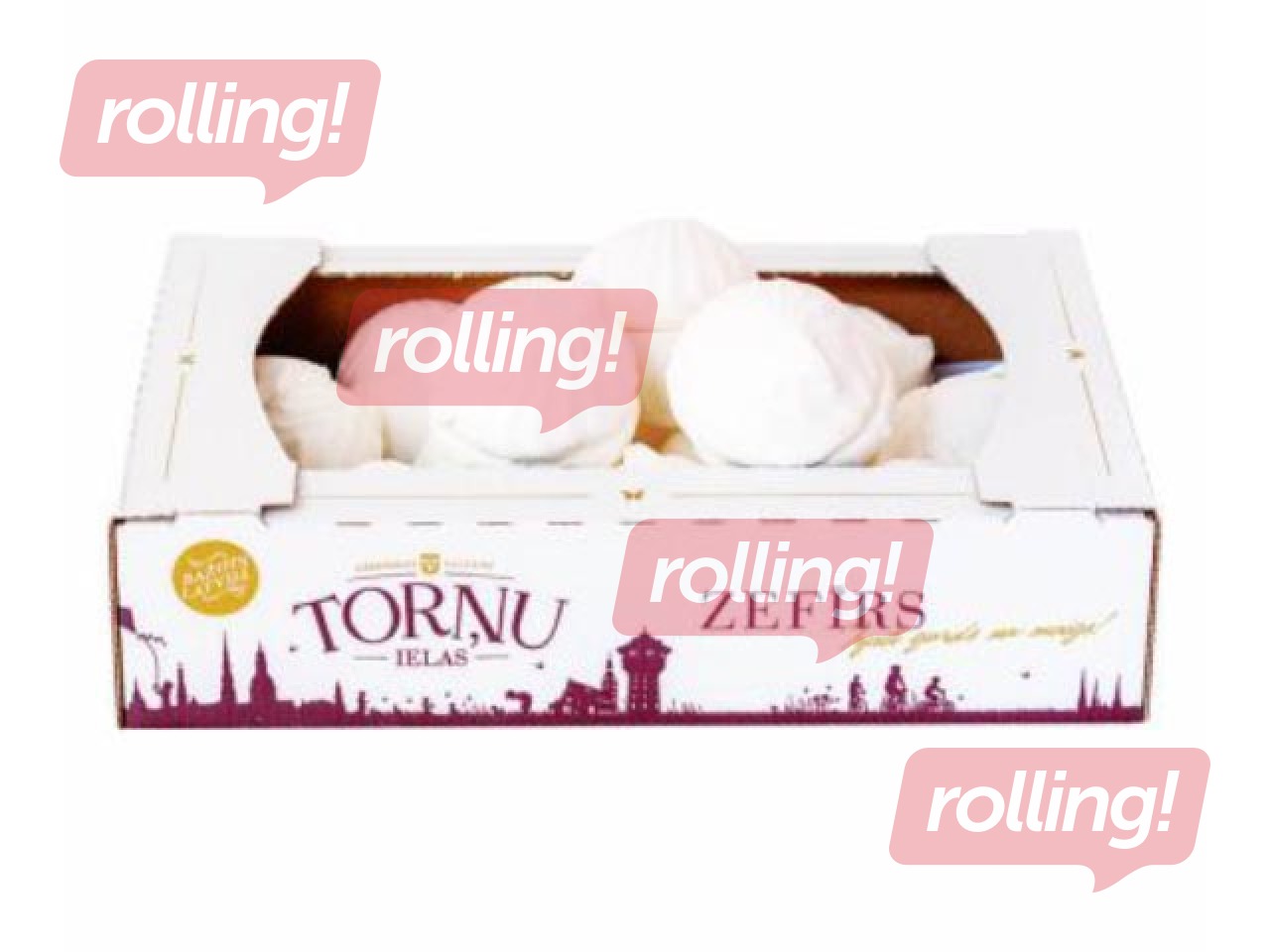Zefīrs Aizkraukles Saldumi, Torņu ielas, vaniļas pūdercukurā, 750g