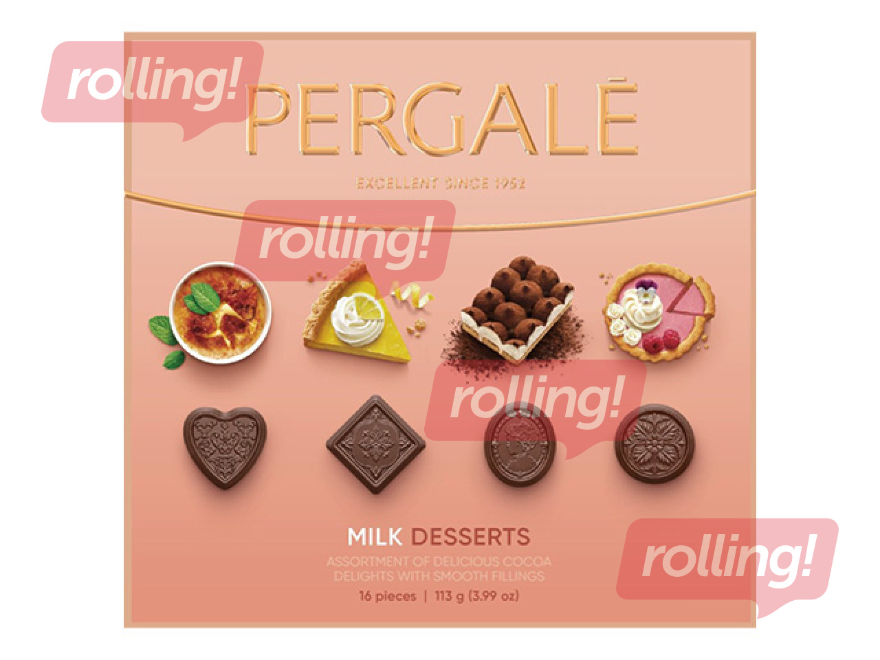 Milk chocolate assortment Pergale, Desserts, 113g