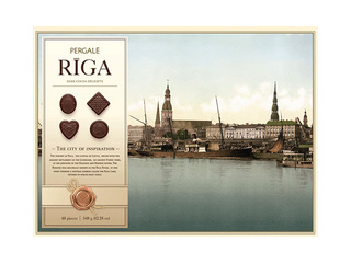 Tume šokolaadikommide valik Pergale, Rīga, 348g