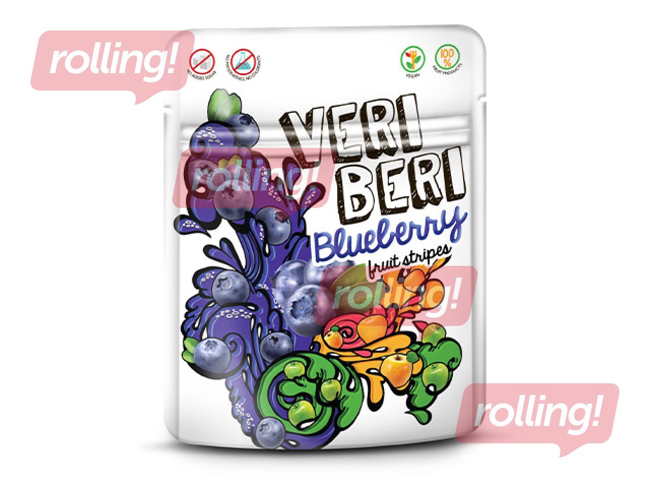 Конфеты, Veri Beri, черничные полоски, 50г