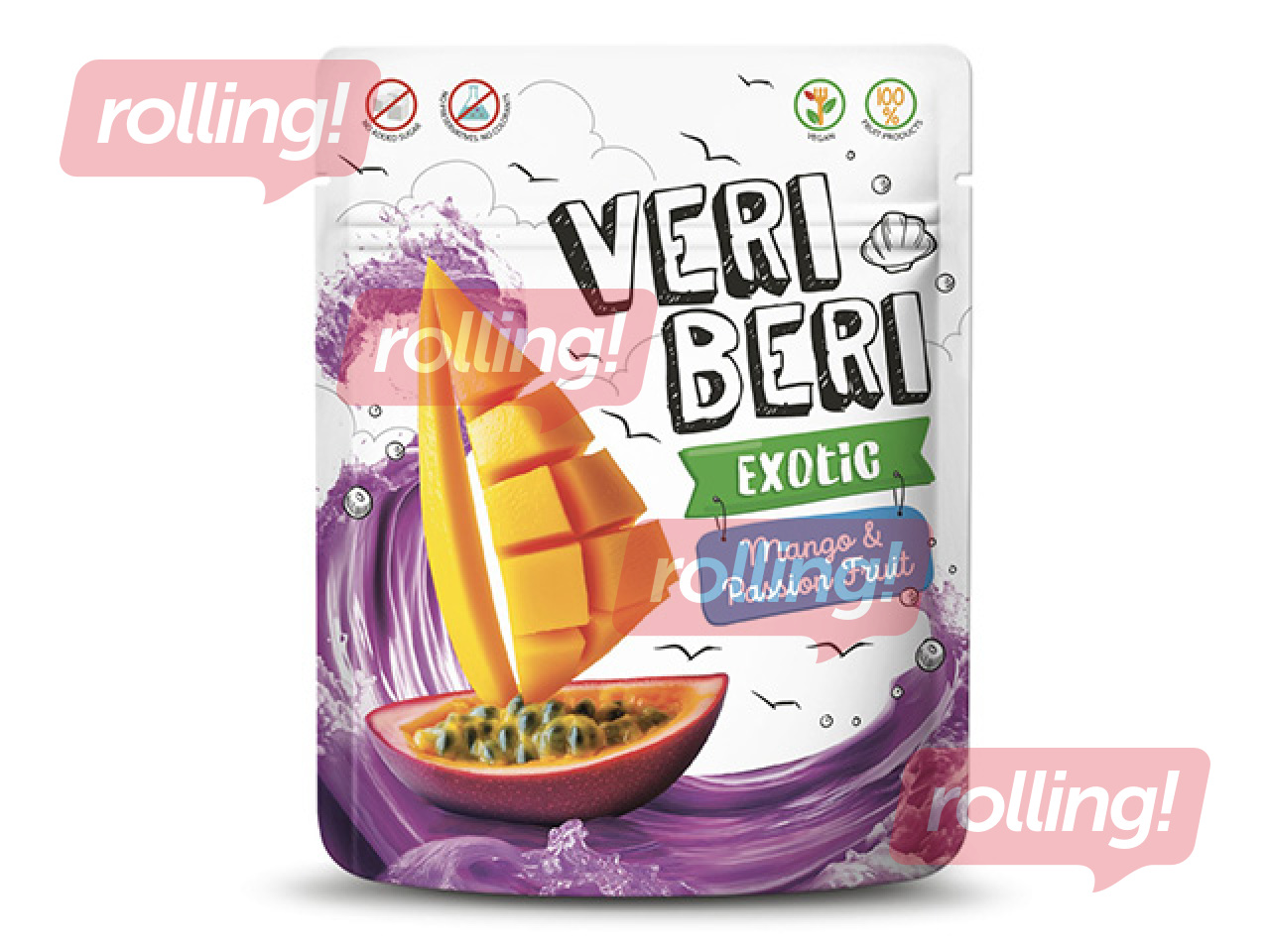 Конфеты, Veri Beri, Exotic, мангово-маракуйевые полоски, 50г