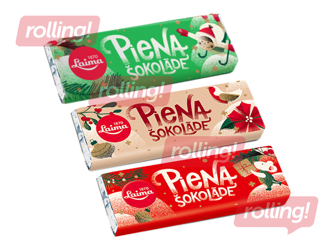 Šokolāde Laima Ziemassvētku, piena, 30gab. x 20g