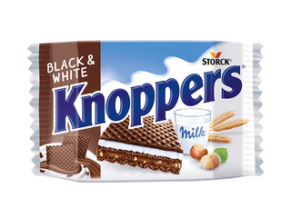 Šokolaadiga vahvlibatoon Knoppers Black&White, 25g