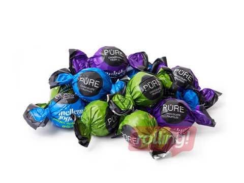 Piimašokolaadi trühvlite assortii Pure Chocolate (karamell, sarapuupähkel, mustika jogurt), 1kg