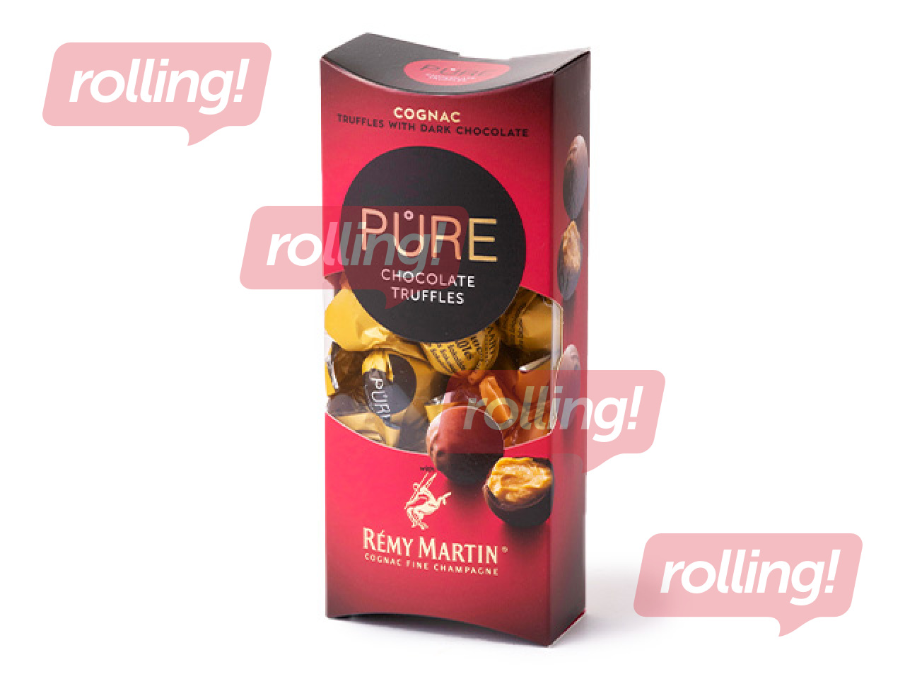 Трюфели из тёмного шоколада Pure Chocolate с кремовой начинкой из коньяка Rémy Martin, 108g