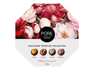 Ассорти шоколадных трюфелей Pure Chocolate, Пионы, 240г