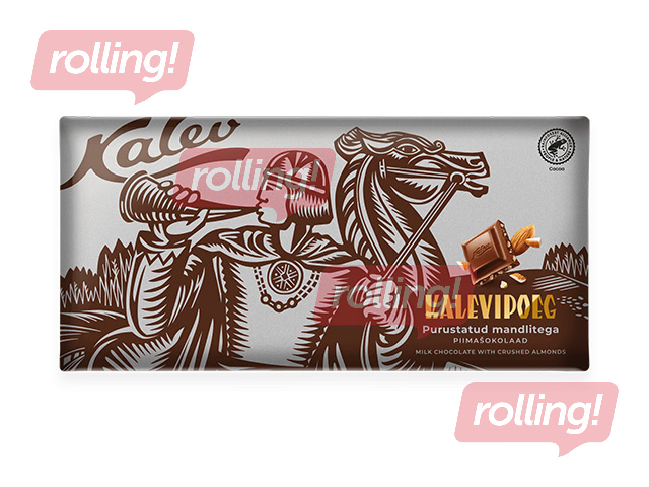 Šokolaad Kalev, Kalevipoeg, piimašokolaad mandlitega, 270g