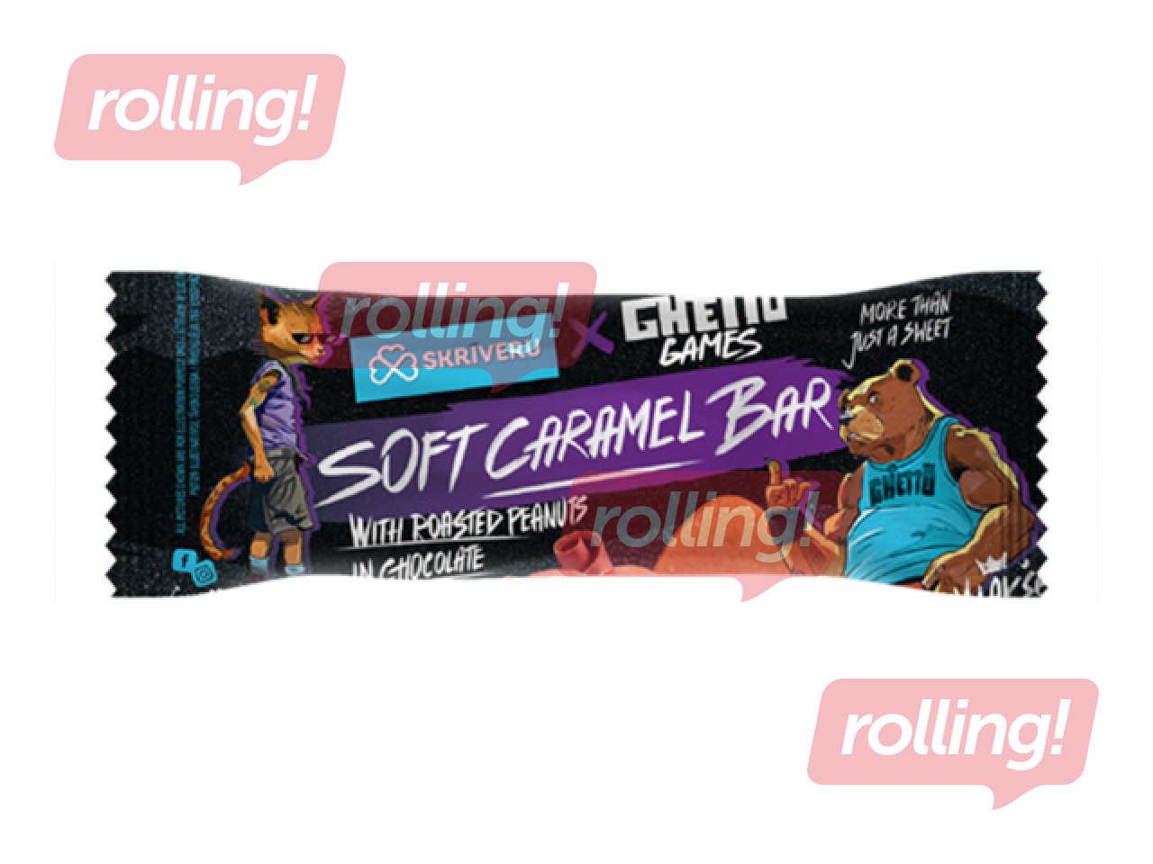 Batoon Skrīveru Saldumi, pehme karamell, pähklitega piimašokolaadis, 35g