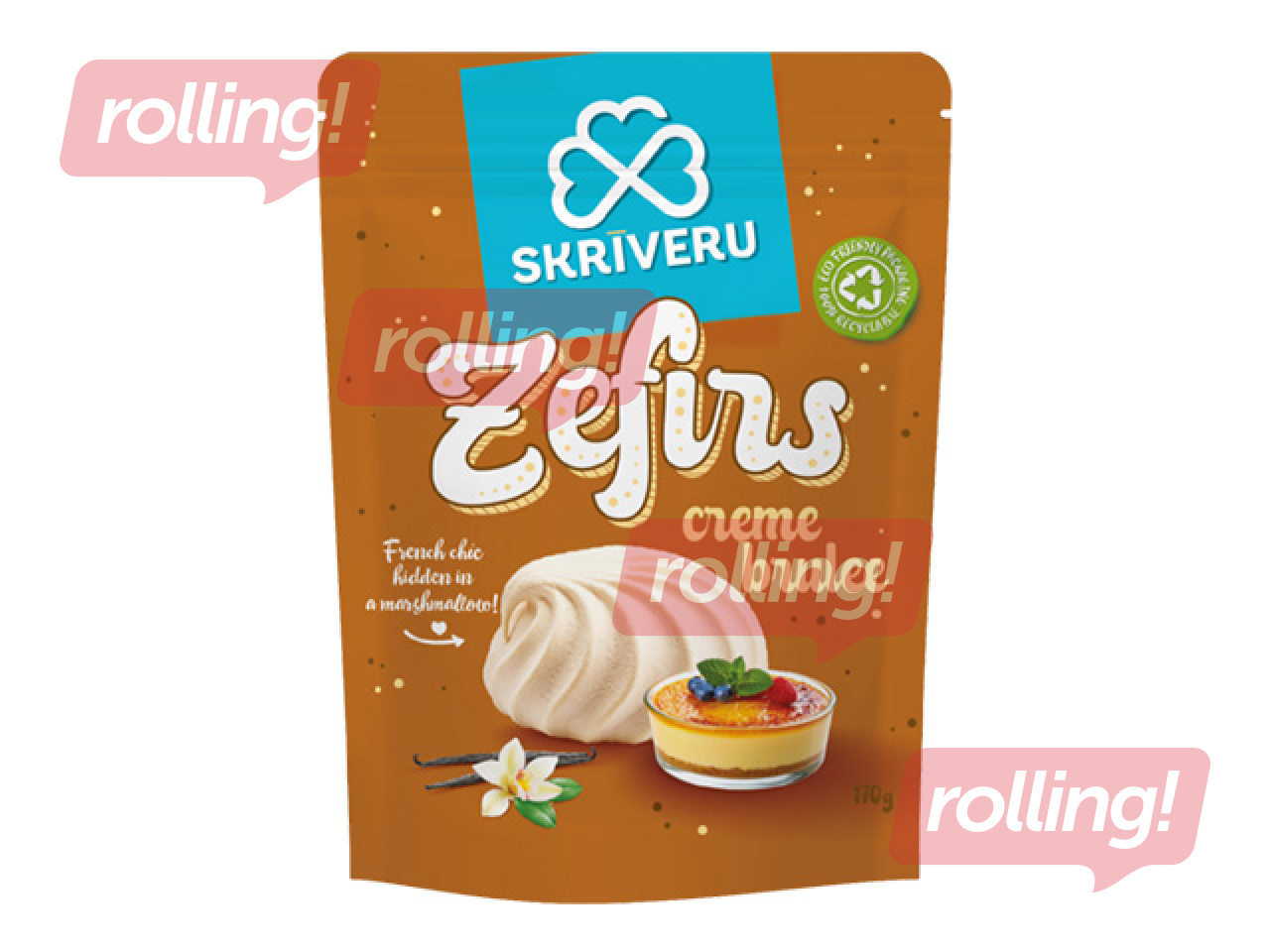 Vahukomm Skrīveru Saldumi, Crème Brûlée maitsega, 170g