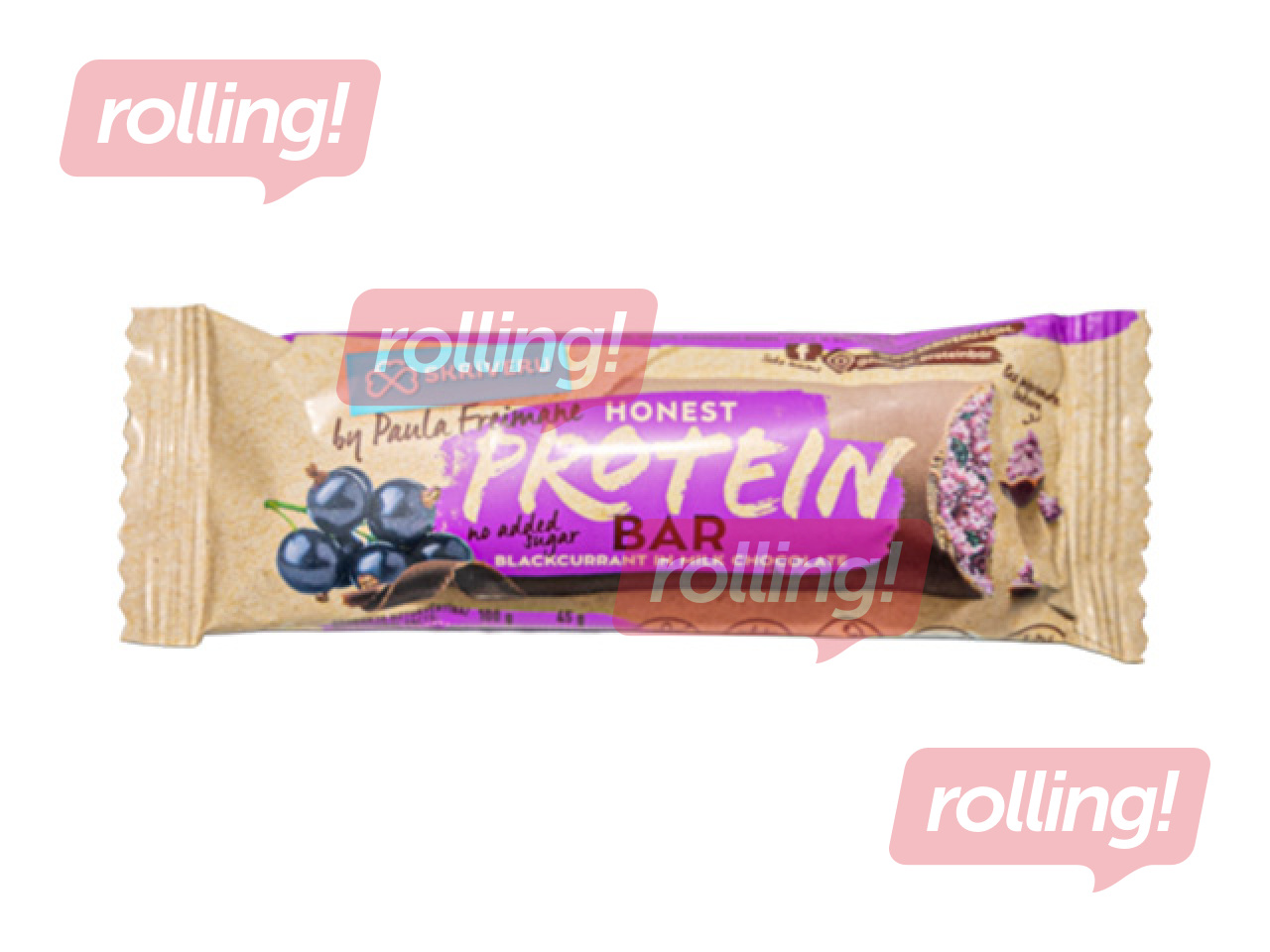 Proteiinibatoon Skrīveru Saldumi, mustsõstra, piimašokolaadis, 45g