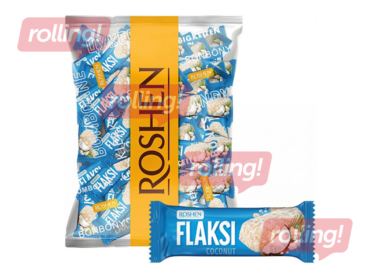 Kommid Roshen Flaksi Coconut vahvlitükkidega, 500g