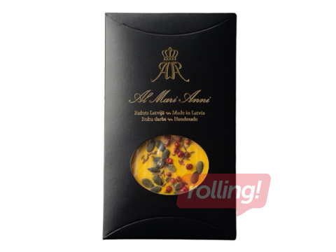Chocolate Al Mari Anni, cheese flavor, with seeds and pink pepper, 80g
